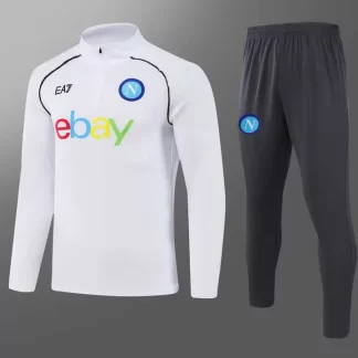 2023-2024 Napoli Half-Pull Training Suit White Football Shirt AAA fan-grade Set
