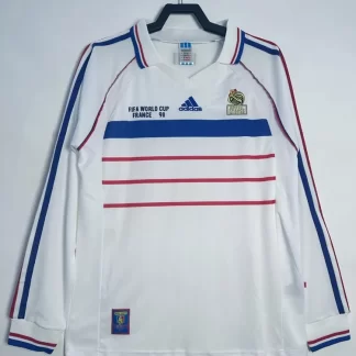 Camiseta de Fútbol Retro Visitante Francia 1998 Manga Larga Calidad Tailandesa