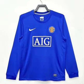 Camiseta de Fútbol Retro Manga Larga 2007/2008 Visitante Manchester United Calidad Tailandesa