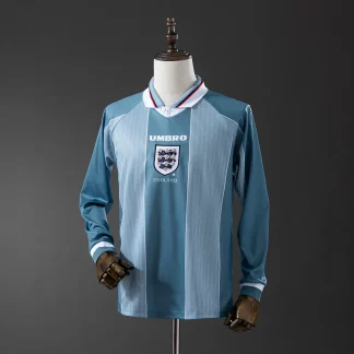 Camiseta Retro 1996 England Away Manga Larga AAA calidad fan