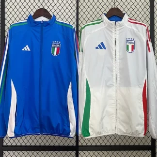 Chaqueta Cortavientos Reversible Italia (blanca-azul) 2024 Calidad Tailandesa