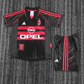 Camiseta de Fútbol Retro Tercera Visitante AC Milan 1998-1999 Calidad Tailandesa Talla Infantil