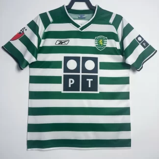 Camiseta de Fútbol Retro Local Sporting de Lisboa 2003-2004 Calidad Thai