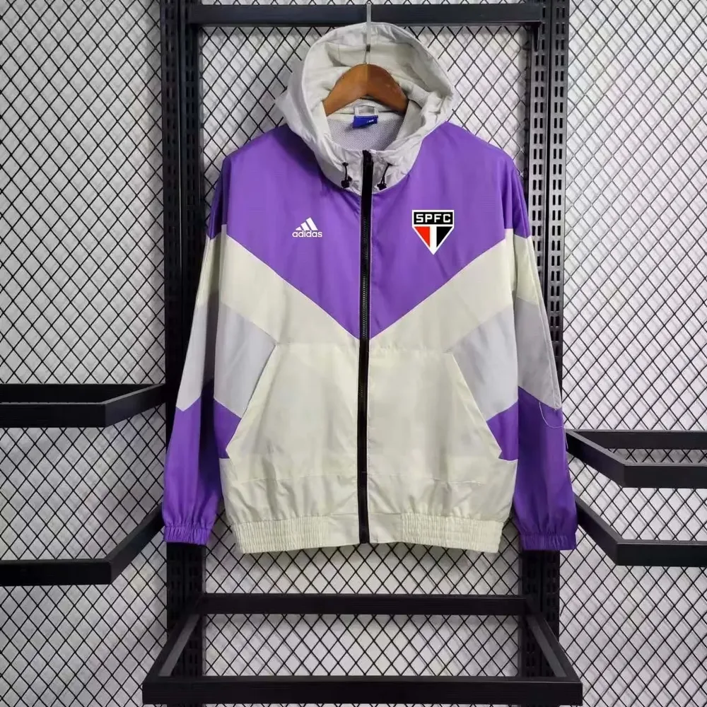 Chaqueta cortavientos del São Paulo 2023 morada Camiseta de fútbol Calidad Tailandesa