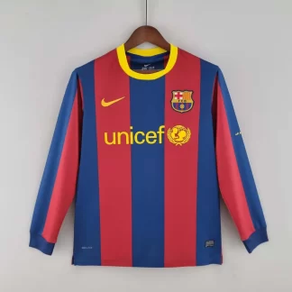 2010/2011 Retro Manga Larga Barcelona Local Camiseta de Fútbol Calidad Tailandesa
