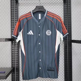 2025/2026 Bayern Munich Edición Especial Botones Gris Camiseta 1:1 Calidad Thai