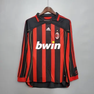 Camiseta Fútbol Retro AC Milan Local Manga Larga 2006/2007 Calidad Tailandesa