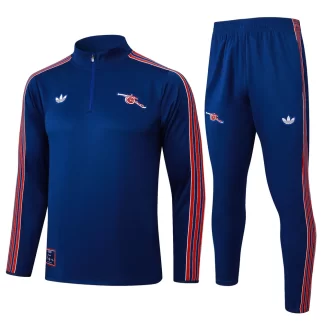 2025/2026 Arsenal Chándal Semi-Cremallera Edición Retro Azul Camiseta Fútbol Calidad Thai Set 01