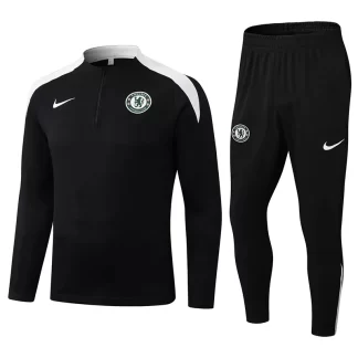 2025/2026 Chelsea Conjunto de Entrenamiento Media Cremallera Negro Camiseta de Fútbol Calidad Tailandesa Set