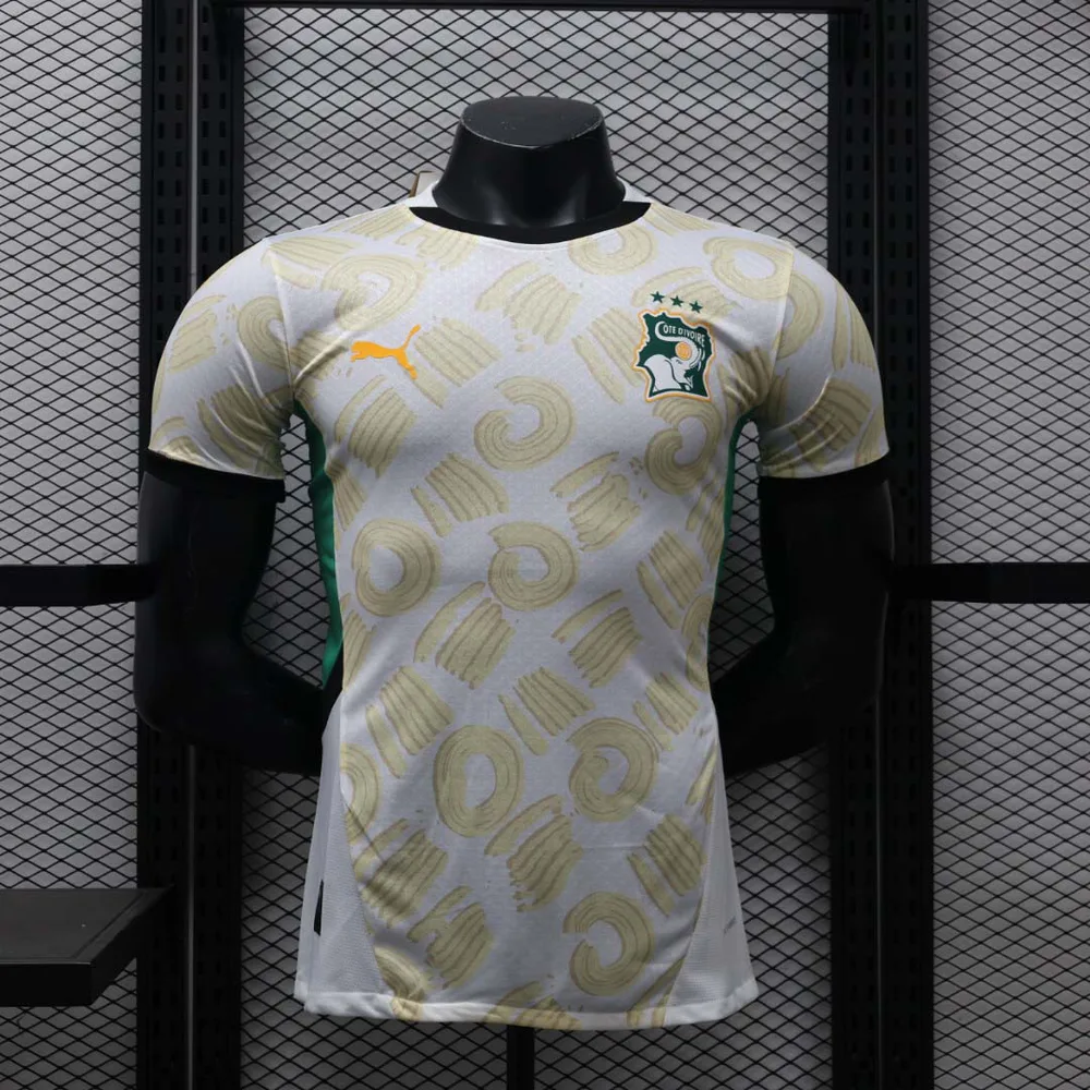 Camiseta de fútbol visitante jugador Costa de Marfil 2024 AAA calidad fan