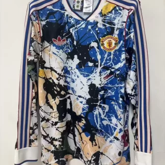 2026/2027 Manga Larga Manchester United x Stone Roses Camiseta de Fútbol Azul 1:1 Calidad Tailandesa
