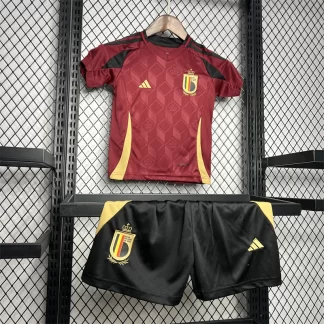 Camiseta de Fútbol Local Selección Nacional de Bélgica 2024-2025 Calidad Tailandesa Talla Infantil