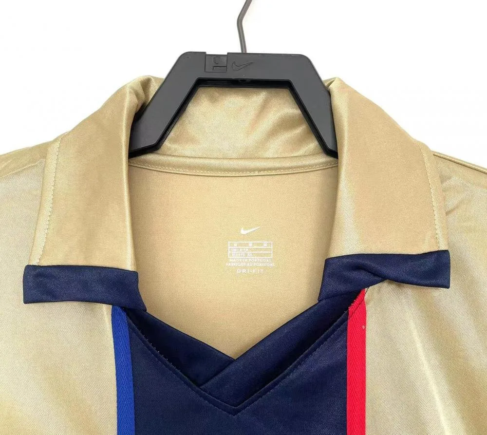 2001/2002 Camiseta de Fútbol Visitante Retro Barcelona Calidad Tailandesa