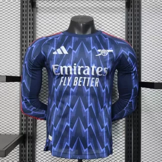 2025/2026 Mangas Largas Versión Jugador Camiseta de Fútbol Visitante del Arsenal Calidad Tailandesa