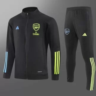 Conjunto de Camiseta de Fútbol 2023/2024 Arsenal Chaqueta Cremallera Larga Negro Calidad Tailandesa