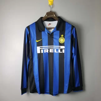 Camiseta de Fútbol Retro Internazionale Milan Local Manga Larga 1998/1999 Calidad Tailandesa