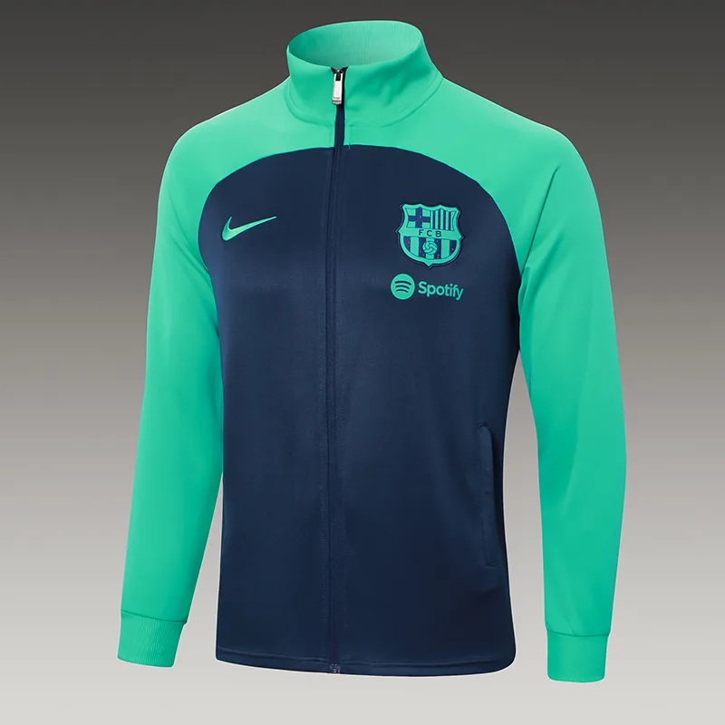 2024/2025 Barcelona Media Cremallera Chándal Azul Real Camiseta Set