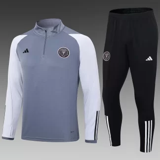 Chándal de Entrenamiento Gris Inter Miami 2023/2024 con Media Cremallera Calidad Tailandesa