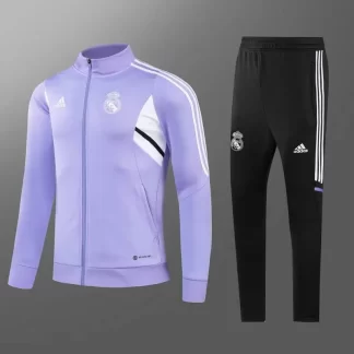 Conjunto de Camiseta de Fútbol Real Madrid Chaqueta Cremallera Larga Púrpura 2022/2023