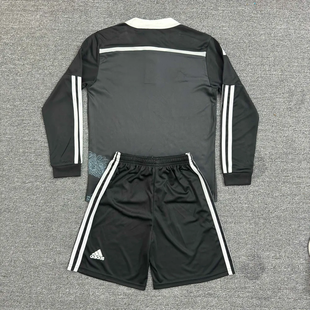 2014/2015 Retro Manga Larga Camiseta Tercera Visitante Real Madrid Calidad Tailandesa Talla Infantil