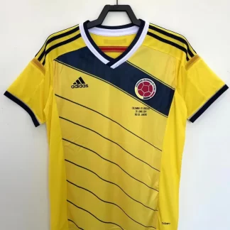 Camiseta de fútbol local retro de Colombia 2014 Calidad Tailandesa