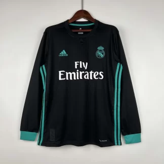 Camiseta de Fútbol Visitante de Manga Larga Retro del Real Madrid 2017/2018 Calidad Tailandesa