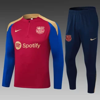 2023/2024 Barcelona Media Cremallera Chándal Rojo-azul Camiseta Set