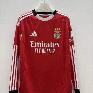 2025/2026 Camiseta de fútbol Local Manga Larga Benfica Calidad Tailandesa