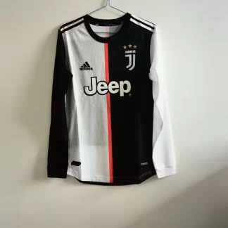 Camiseta de fútbol local de manga larga versión jugador retro de la Juventus 2019/2020 calidad tailandesa