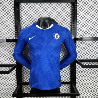 2025/2026 Manga Larga Chelsea Local Versión Jugador Camiseta Fútbol Calidad Thai