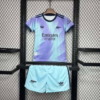 Camiseta de Fútbol 2024/2025 Arsenal Tercera Visitante Calidad Tailandesa Talla Infantil