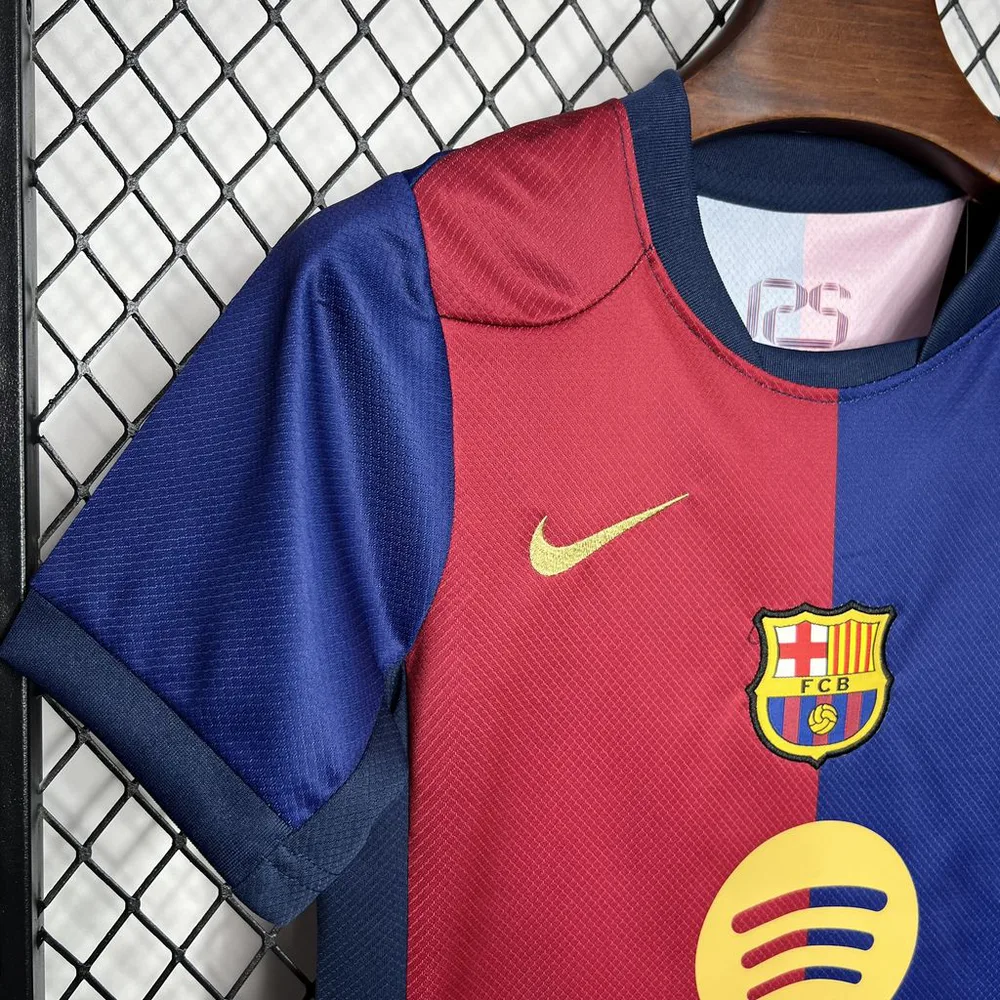 2024/2025 Barcelona Local Sin Spotify Camiseta de Fútbol Calidad Tailandesa Talla Infantil
