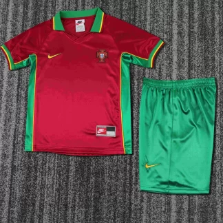 Camiseta de fútbol Retro Portugal Local 1998 Calidad Tailandesa Talla Infantil