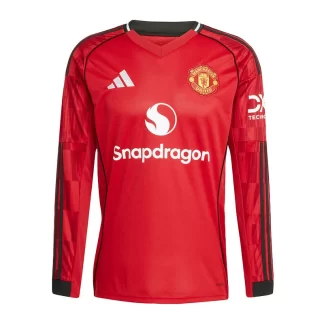 2025/2026 Manga Larga Camiseta Local del Manchester United Calidad Tailandesa