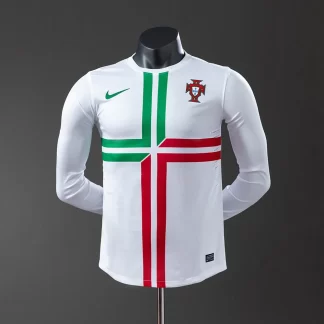 2012 Retro Versión Jugador Portugal Visitante Manga Larga Camiseta AAA calidad aficionado