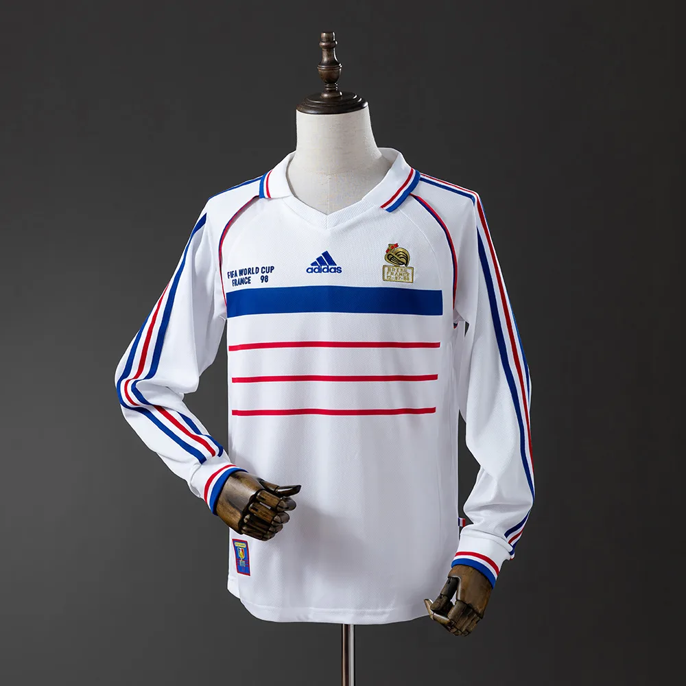 Camiseta Retro 1998 Manga Larga Francia Visitante Fútbol AAA calidad fan