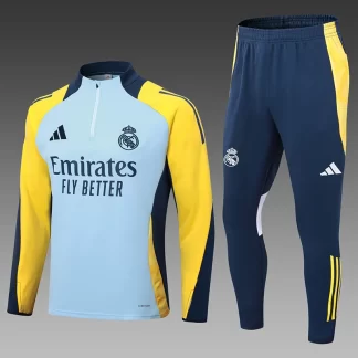Chándal de Entrenamiento Semirrecogido Azul Bebé del Real Madrid 2024/2025 Calidad Tailandesa