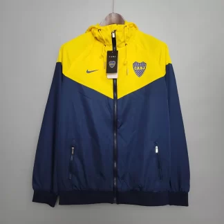 Chaqueta cortavientos azul y amarilla del Boca Juniors 2021 Camiseta de fútbol Calidad Tailandesa