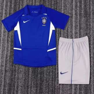 2002 Retro Brasil Visitante Camiseta de Fútbol 1:1 Calidad Tailandesa Talla Infantil