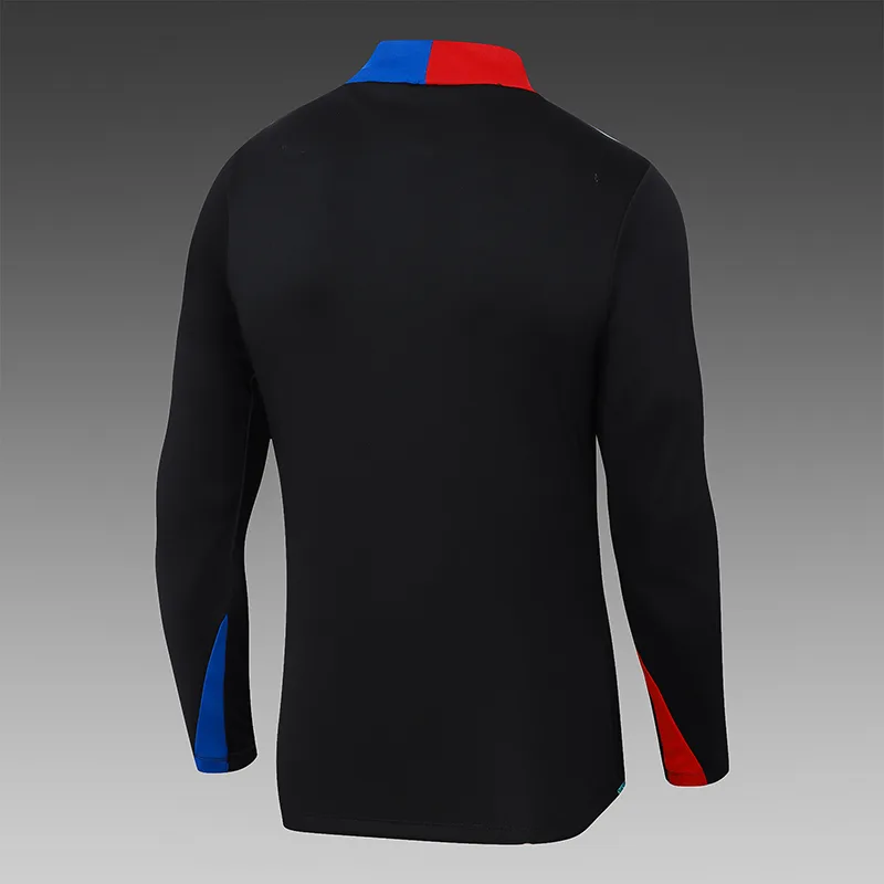 Conjunto de Entrenamiento de Media Cremallera Negro del Barcelona 2024/2025