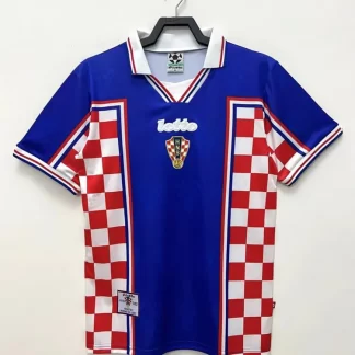 Camiseta de fútbol de visitante retro de la selección croata 1998 Calidad Tailandesa