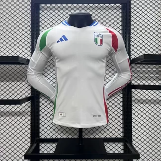 Camiseta de Fútbol Visitante de Manga Larga de Italia Versión Jugador 2024-2025 Calidad Tailandesa