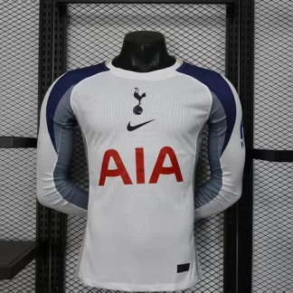 2025/2026 Manga Larga Versión Jugador Tottenham Camiseta de Fútbol Local con Publicidad Calidad Tailandesa