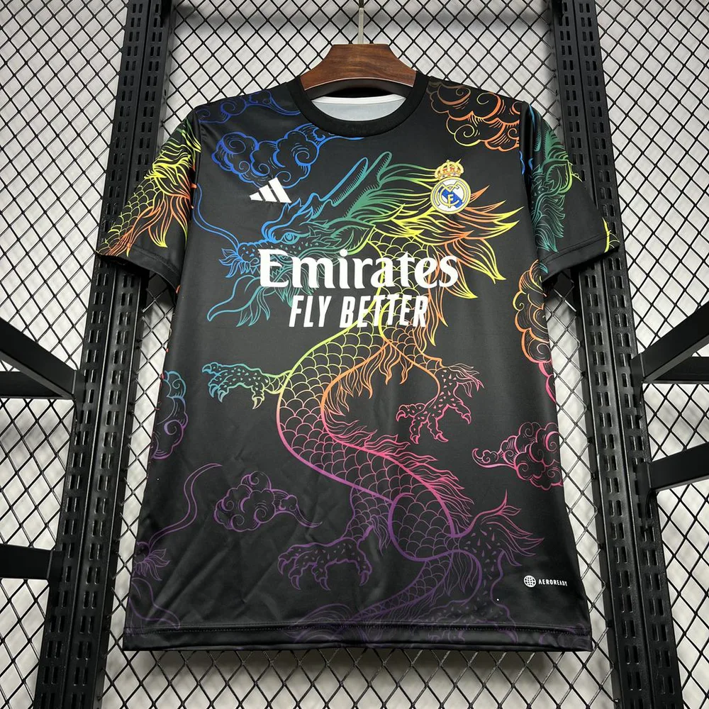 2024/2025 Real Madrid Camiseta Edición Especial Cailong Negra Calidad Tailandesa