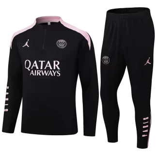2024/2025 Psg Paris Saint-Germain Media Cremallera Entrenamiento Negro con rosa Set