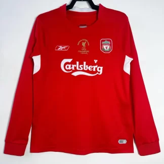 2004/2005 Retro Liverpool FC Camiseta de Local de Manga Larga Calidad Tailandesa