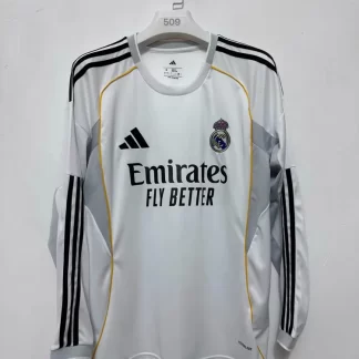 2025/2026 Manga Larga Real Madrid Local Calidad Tailandesa