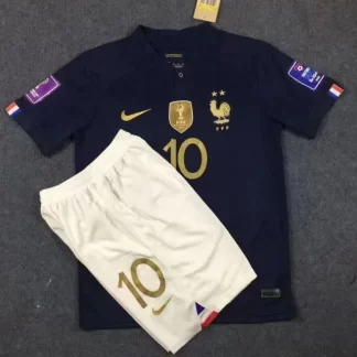 Equipación local de Francia 2022 (Versión aficionado + Todos los parches) Adulto AAA calidad fan