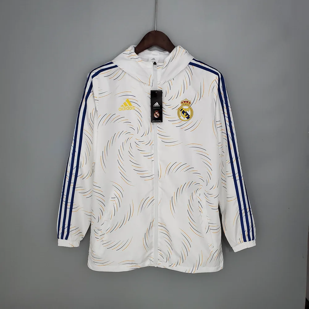 Cortavientos de Real Madrid 2021/2022 Blanco (Borde Azul)