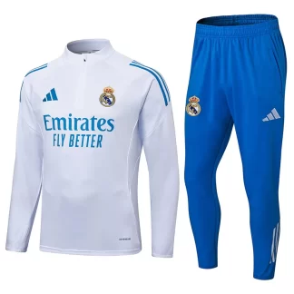 Conjunto de entrenamiento blanco de tiro medio Real Madrid 2025-2026 Calidad Thai Set 01